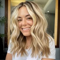 Beautiful blonde waves styling